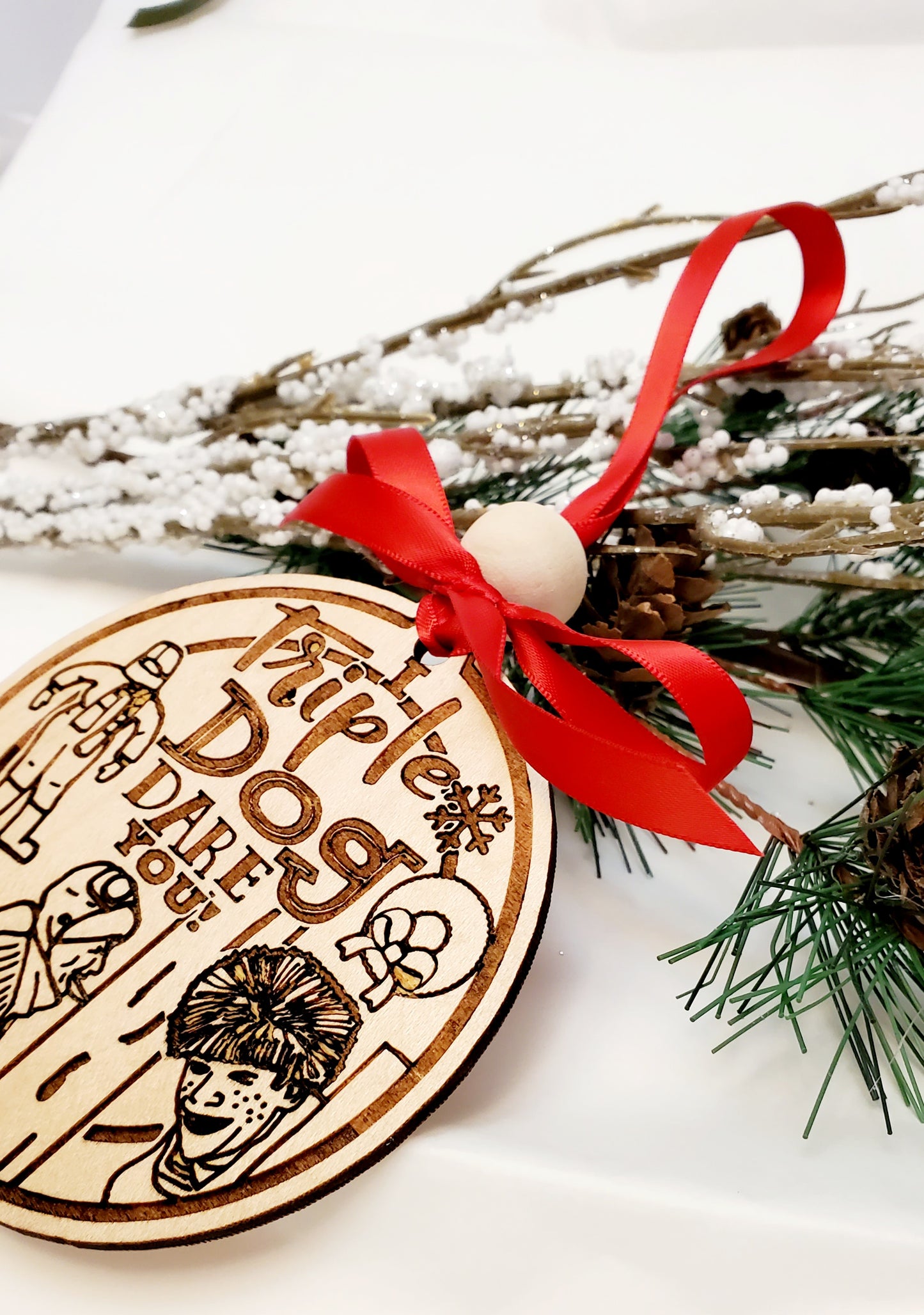 Triple Dog Dare You! - funny ornament inspired by the Christmas Classic movie, A Christmas Story