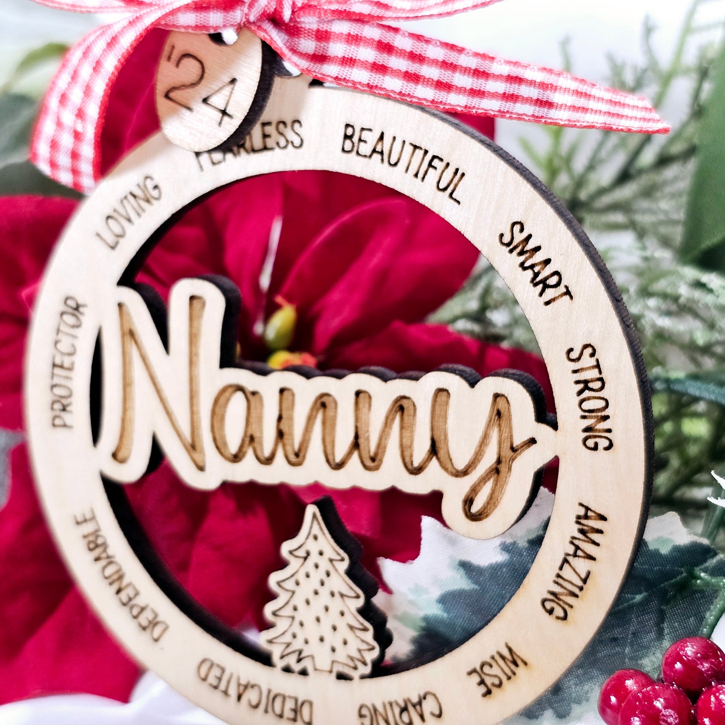 Variety of Grandma names ornaments- engraved with all of the loving attributes that they are