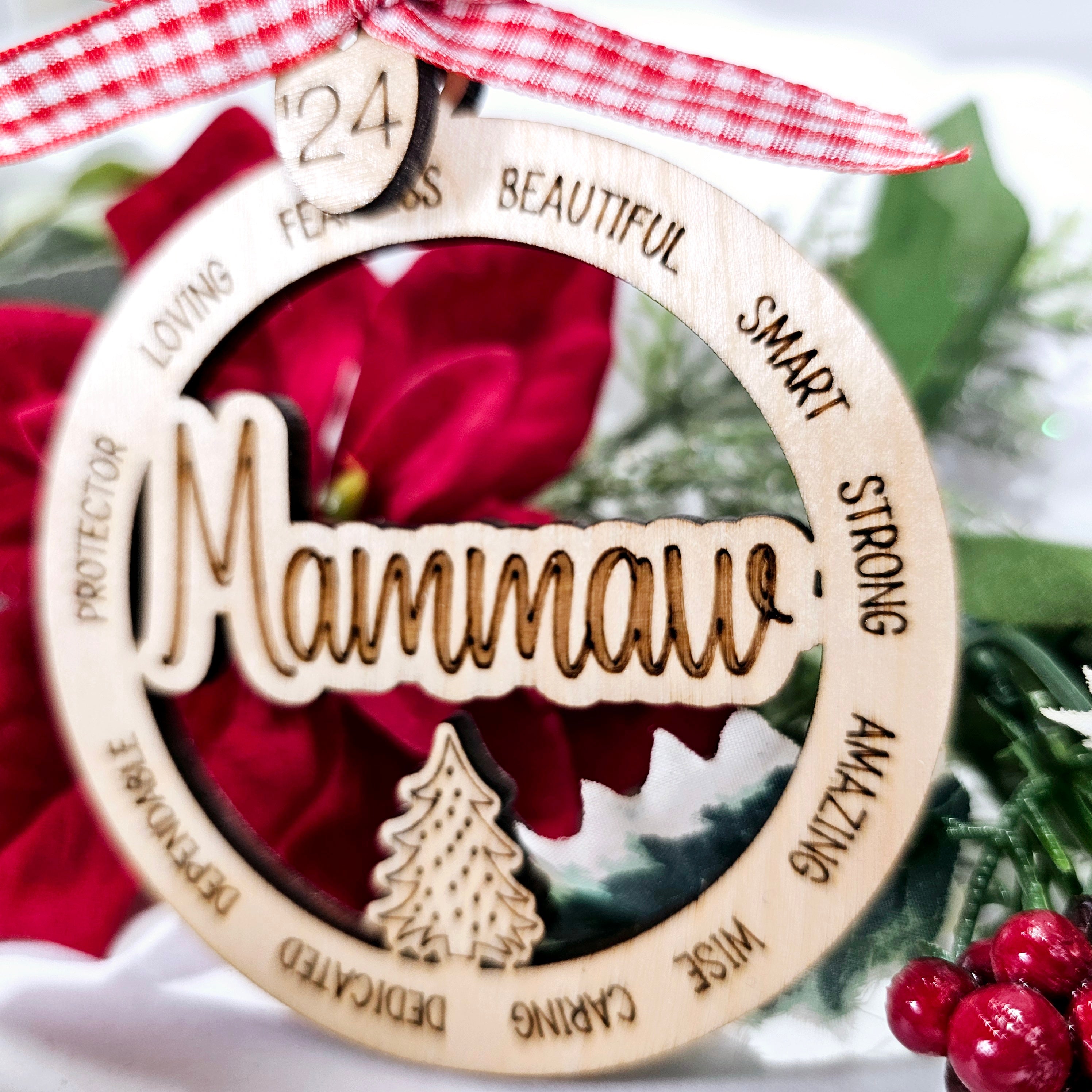 Variety of Grandma names ornaments- engraved with all of the loving attributes that they are