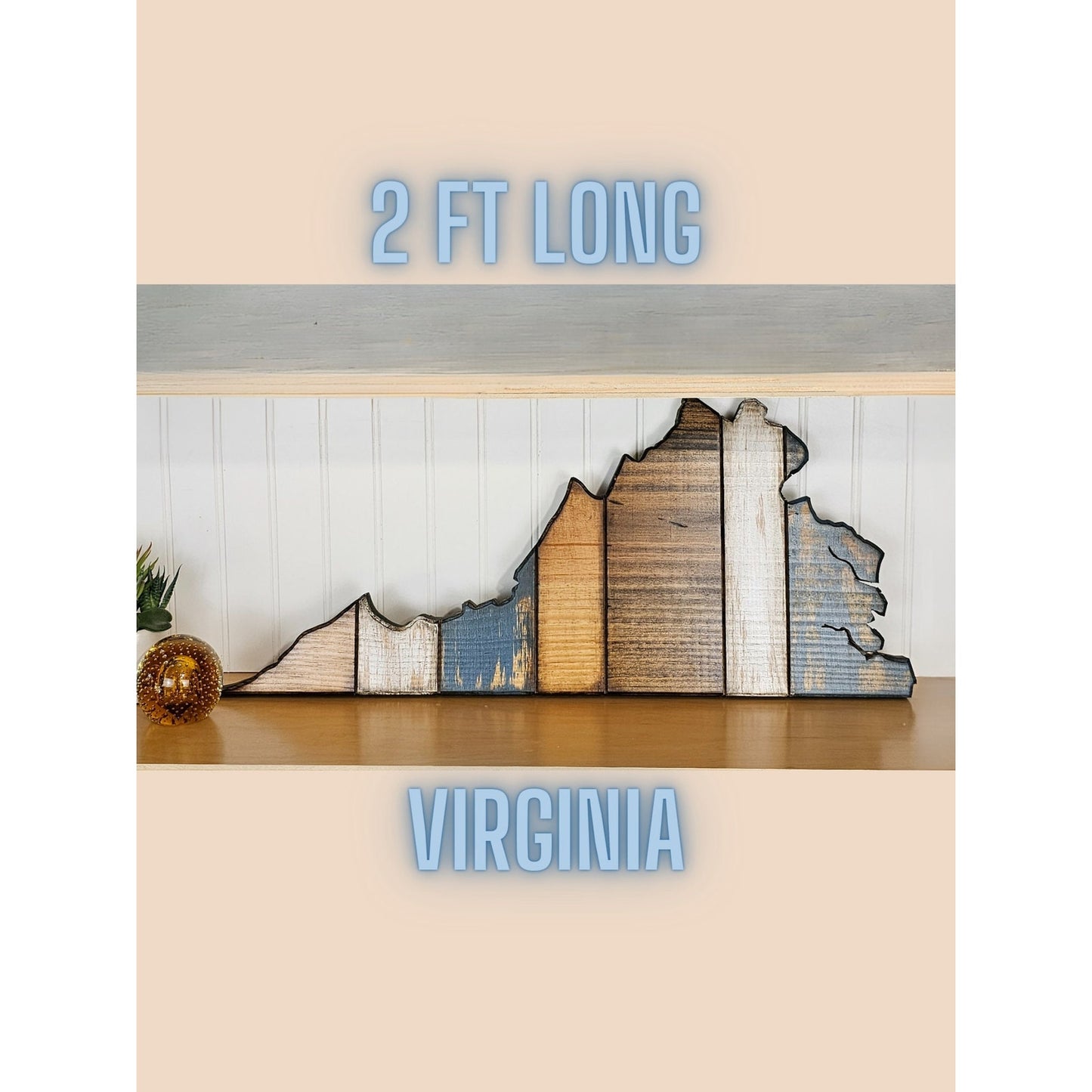 Handmade Virginia Wood wall art- Farmhouse Rustic wall Decor- Perfect for Office or Home- Unique Gift Idea, Wood wall art, Wedding anniversary