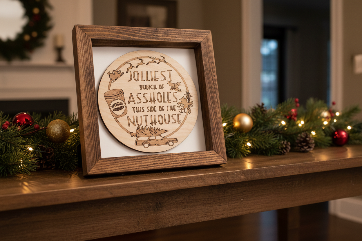 Jolliest Bunch of Assholes - engraved quote from the classic movie, Christmas Vacation