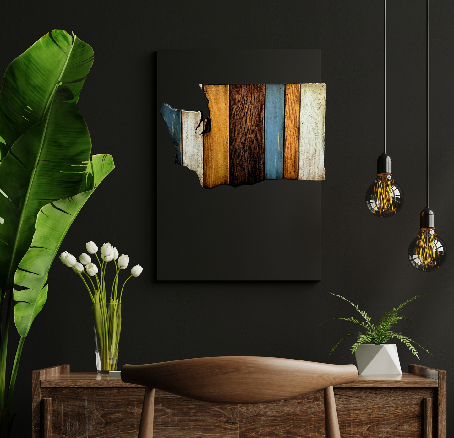 Rustic Washington state wall art, handmade wood wall decor, farmhouse style bedroom, made in USA gift"
