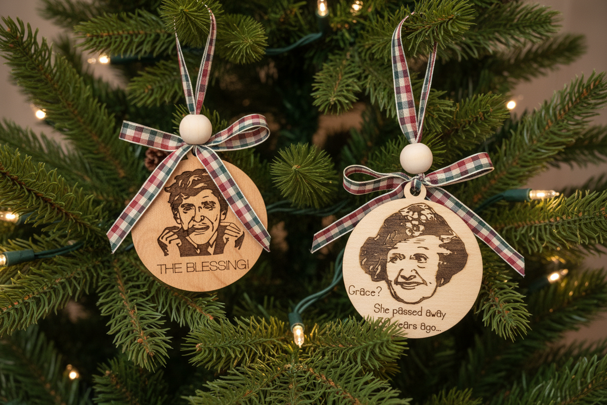 aunt bethany and uncle lewis funny ornament, double sided ornament