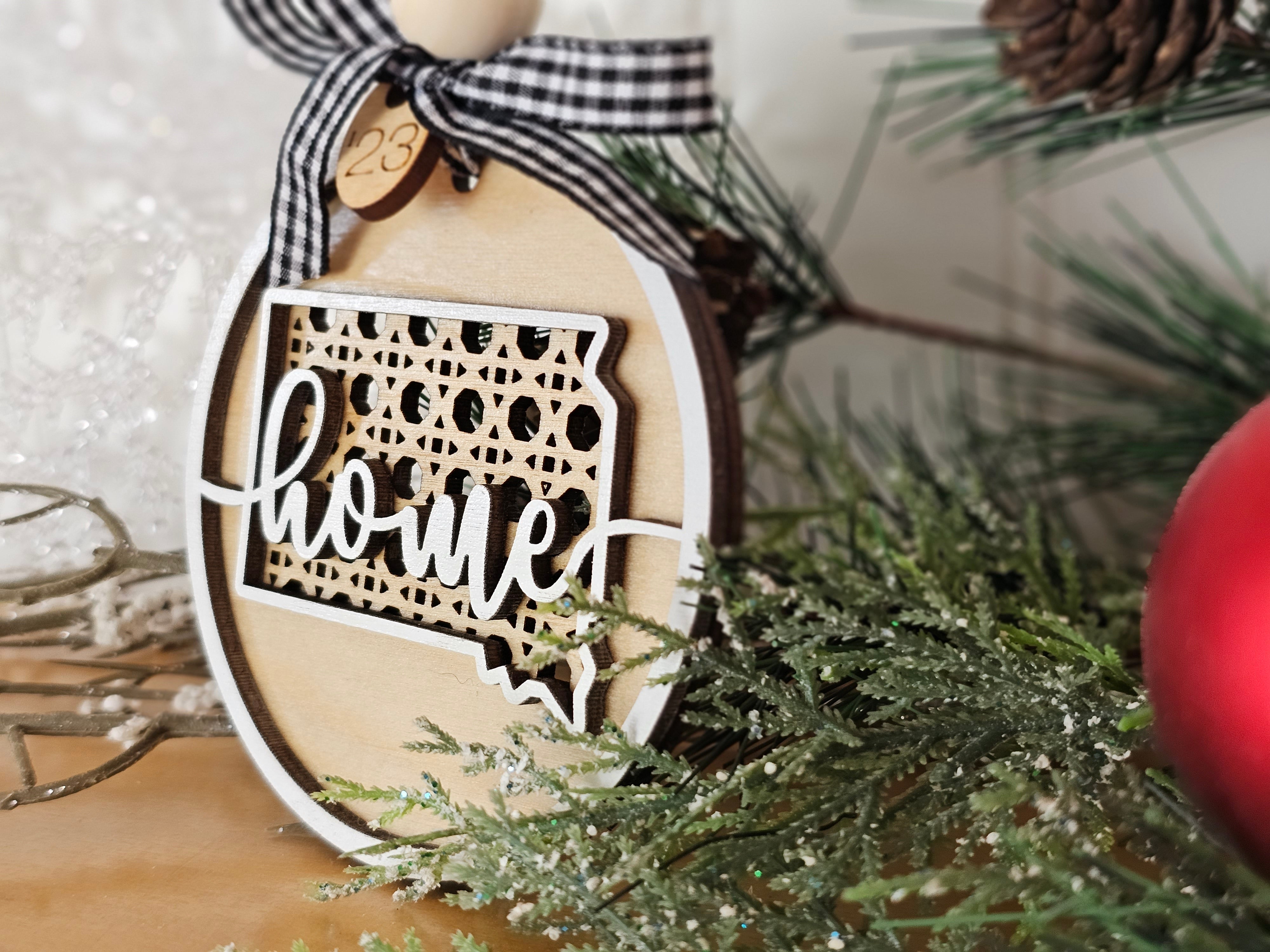 South Carolina BoHo Christmas ornament, 50 states available Christmas ornament, BoHo home decor, Unique state gift, unique state souvenirs -All 50 states available