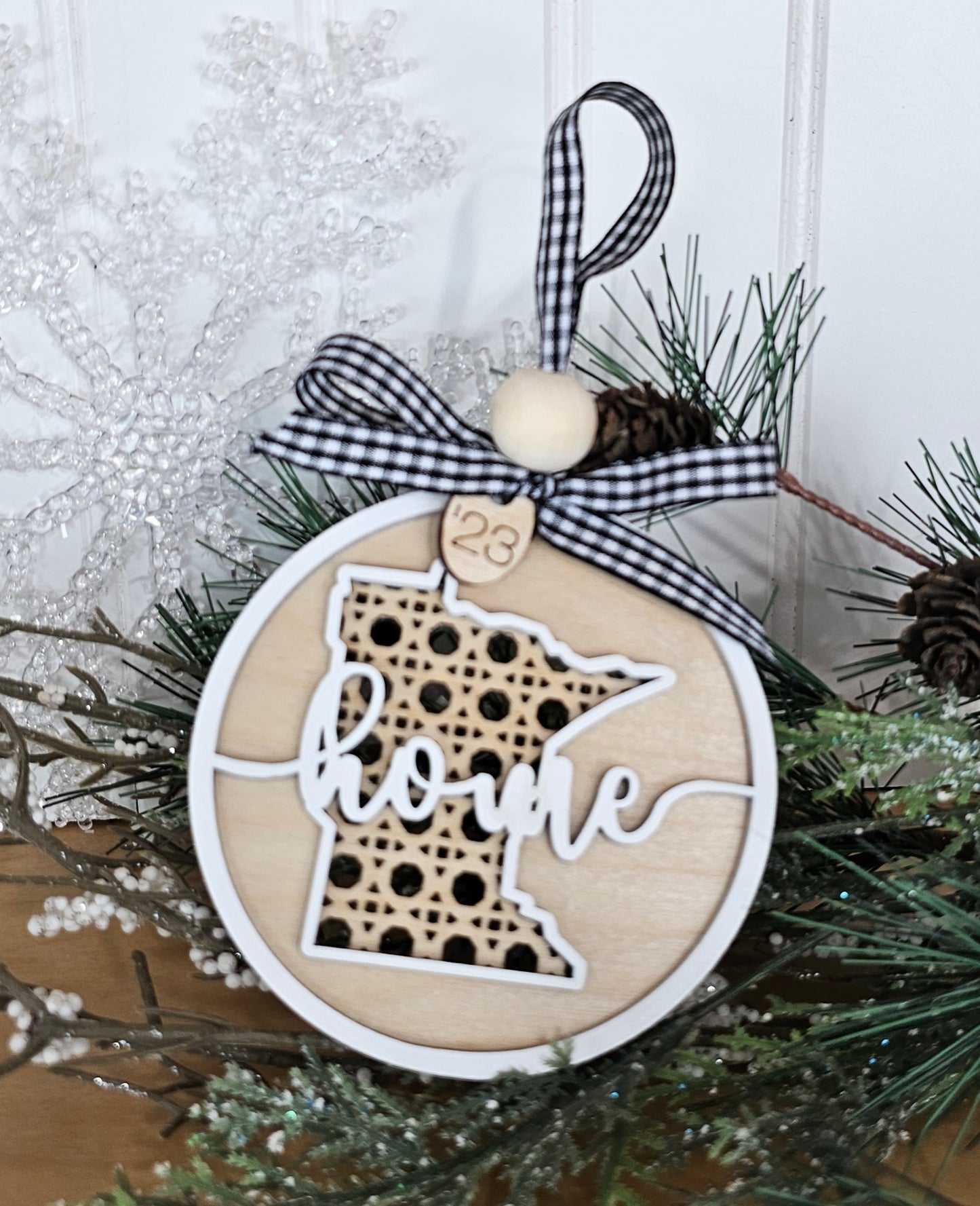 South Carolina BoHo Christmas ornament, 50 states available Christmas ornament, BoHo home decor, Unique state gift, unique state souvenirs -All 50 states available