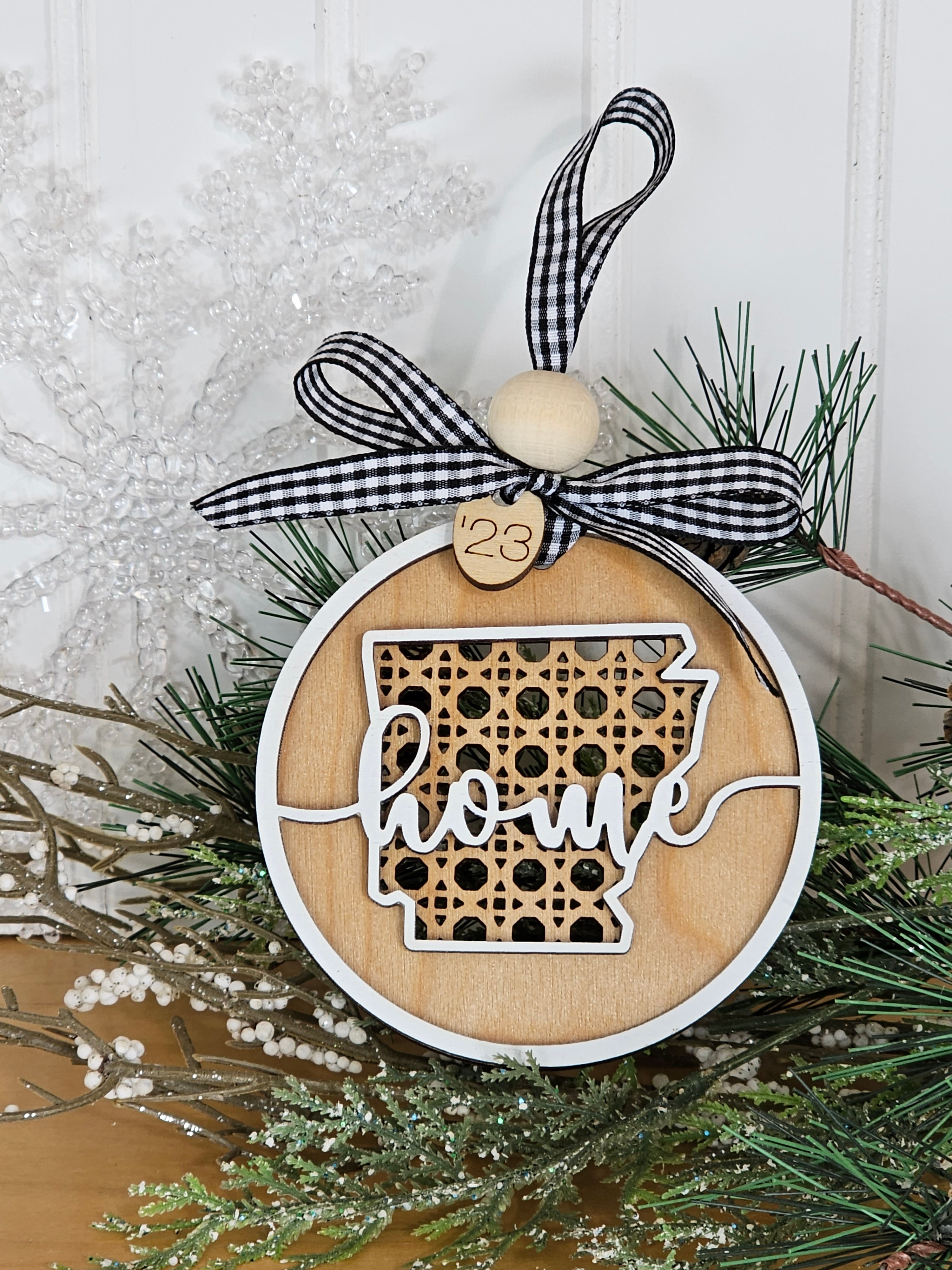 South Carolina BoHo Christmas ornament, 50 states available Christmas ornament, BoHo home decor, Unique state gift, unique state souvenirs -All 50 states available