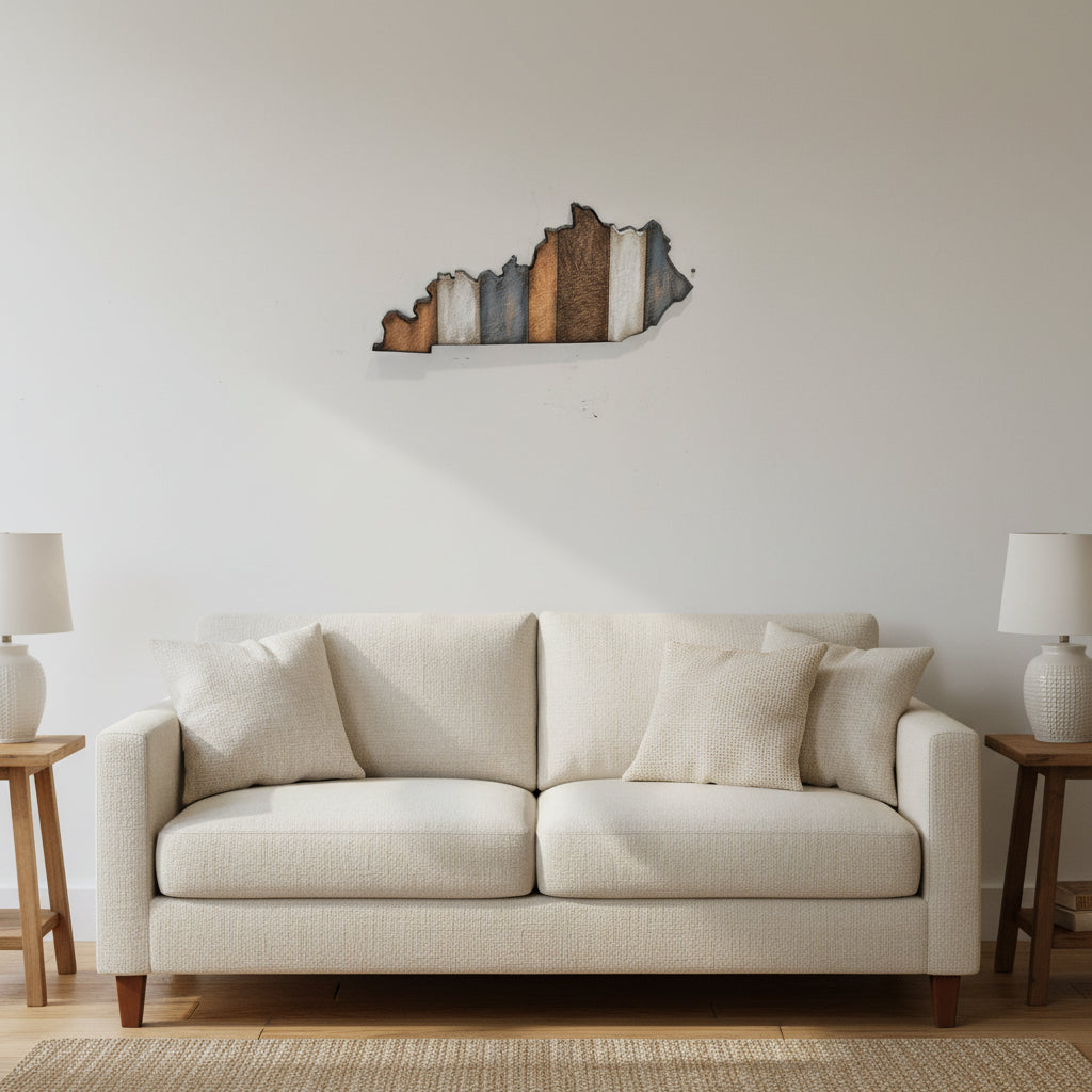 Kentucky State Wall Art – Rustic Handcrafted Wood Sign for Bluegrass State Pride