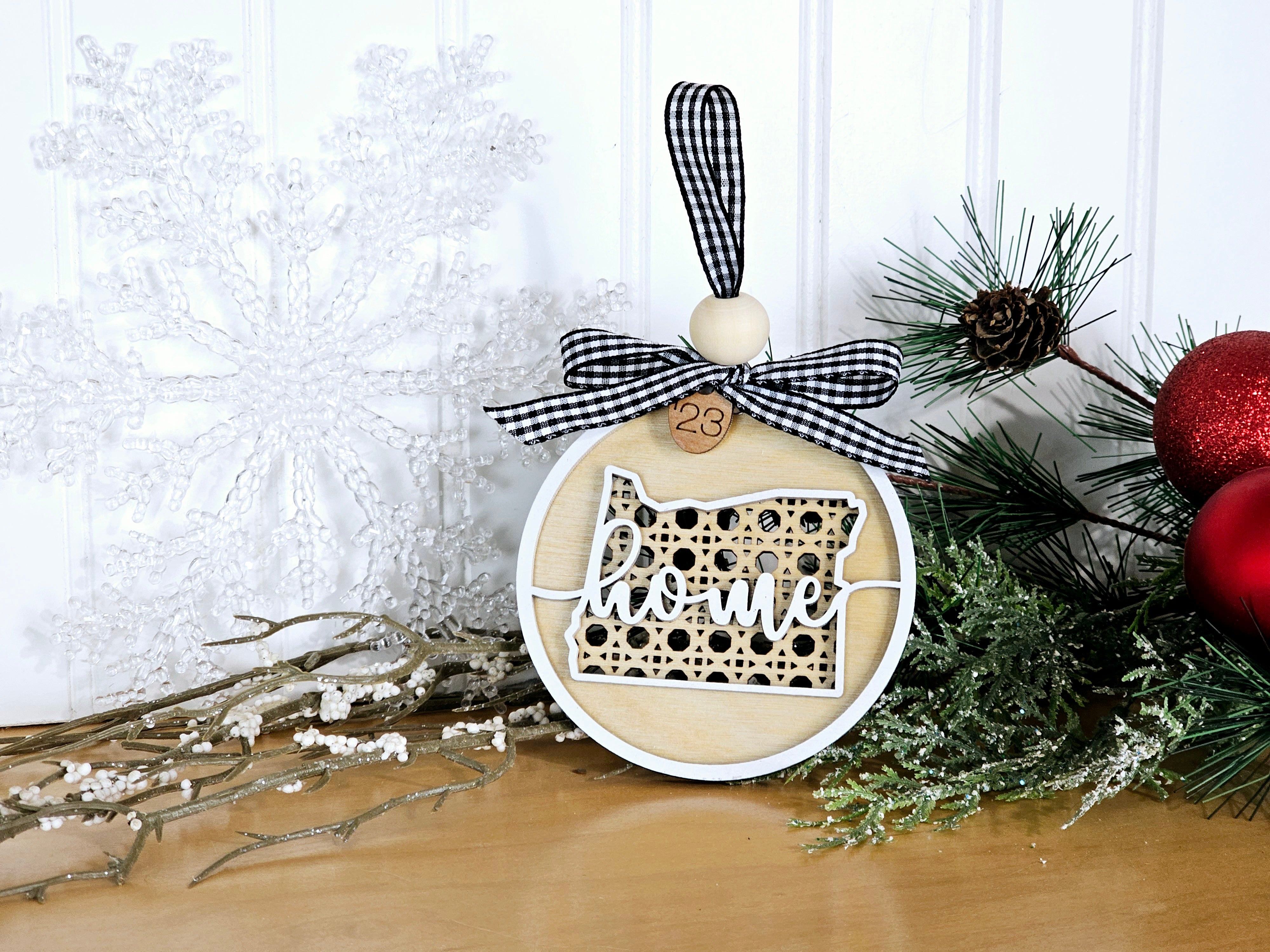 South Carolina BoHo Christmas ornament, 50 states available Christmas ornament, BoHo home decor, Unique state gift, unique state souvenirs -All 50 states available