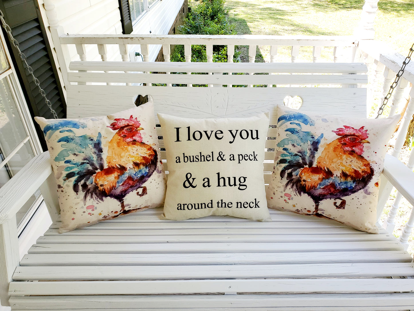 I Love You a Bushel and a Peck decorative pillow - Indoor/outdoor