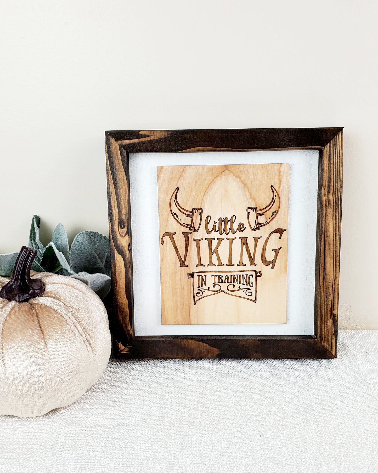 Little Viking In Training - 6" x 6" shelf sitter - baby's room decor