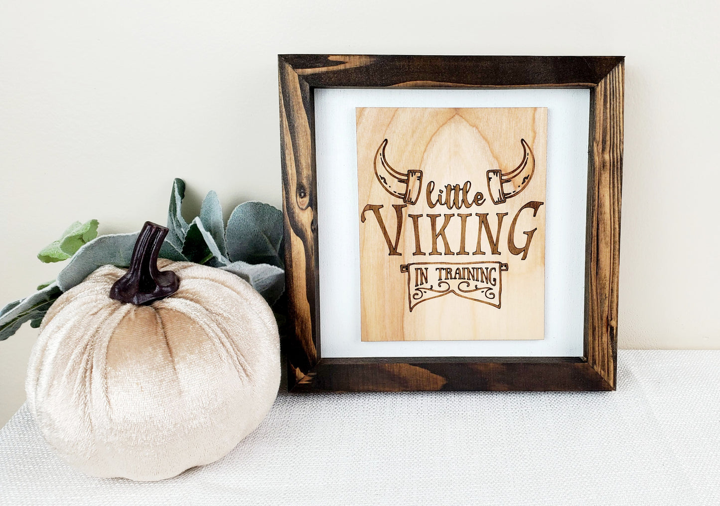 Little Viking In Training - 6" x 6" shelf sitter - baby's room decor