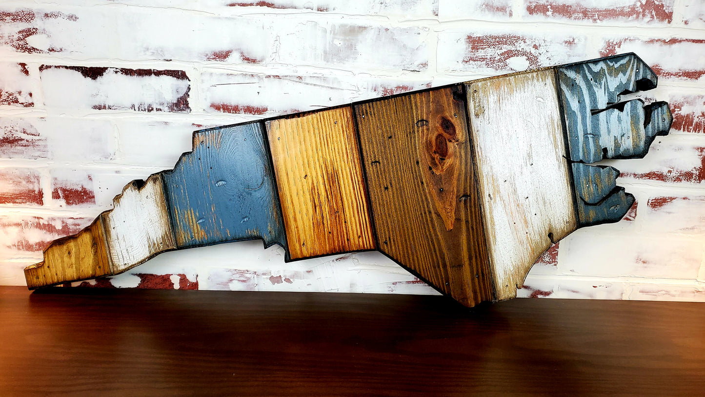 Custom 3ft Wood State- Solid wood North Carolina - Handcrafted- any state can be made upon request