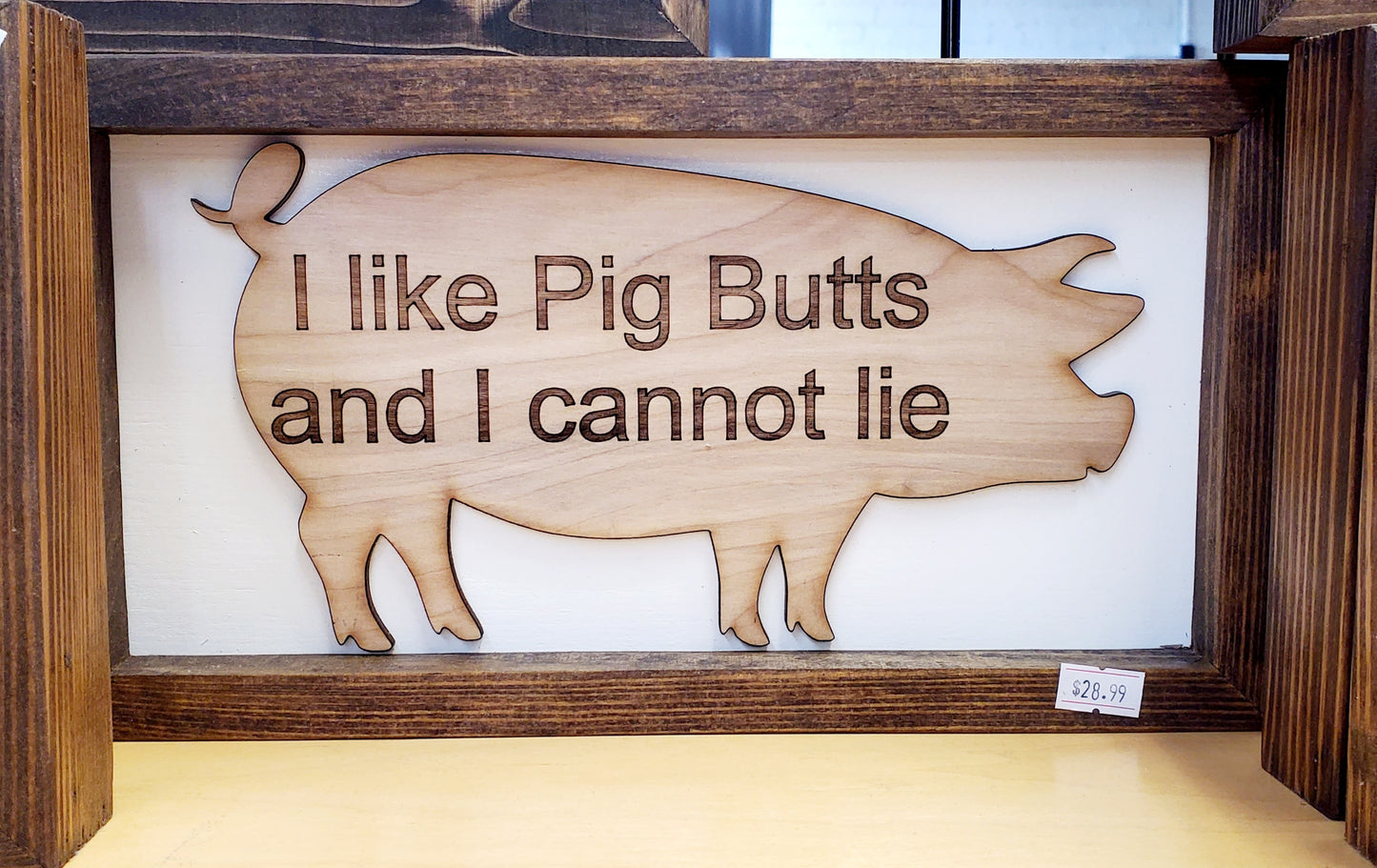 Bar BQ Fun engraved signs-variety- Handmade frame, cut and engraved Pig