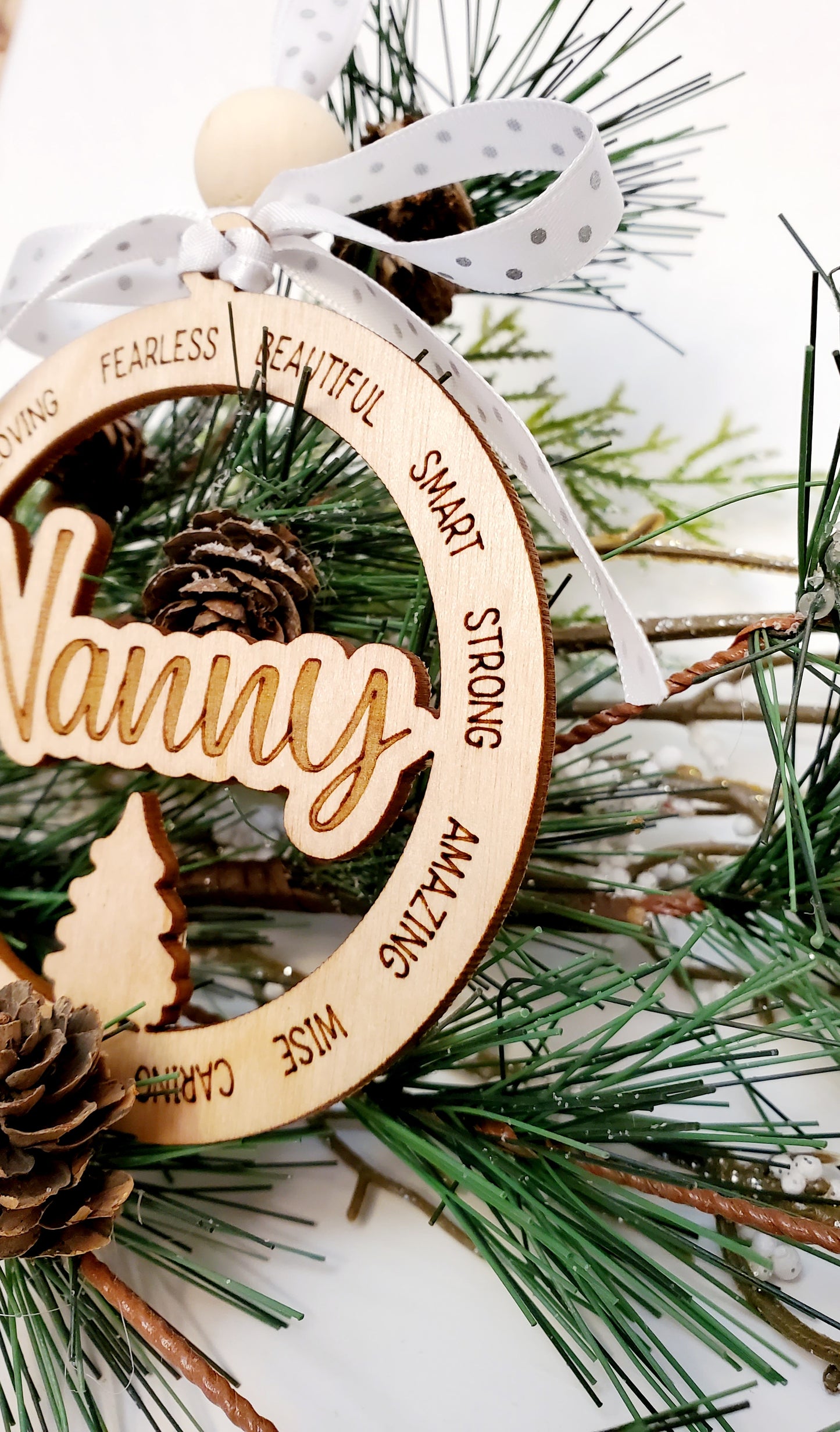 Variety of Grandma names ornaments- engraved with all of the loving attributes that they are