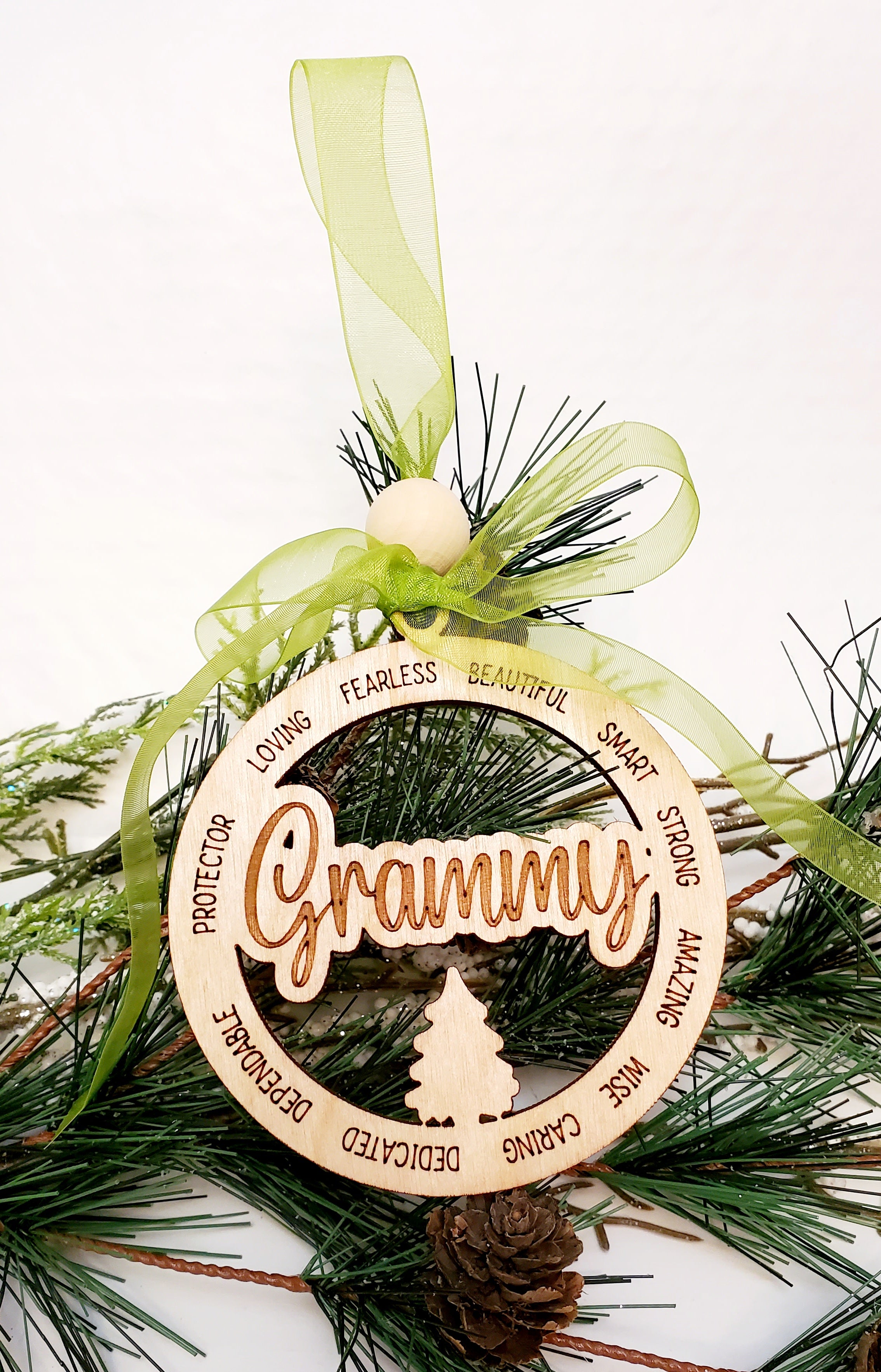 Variety of Grandma names ornaments- engraved with all of the loving attributes that they are