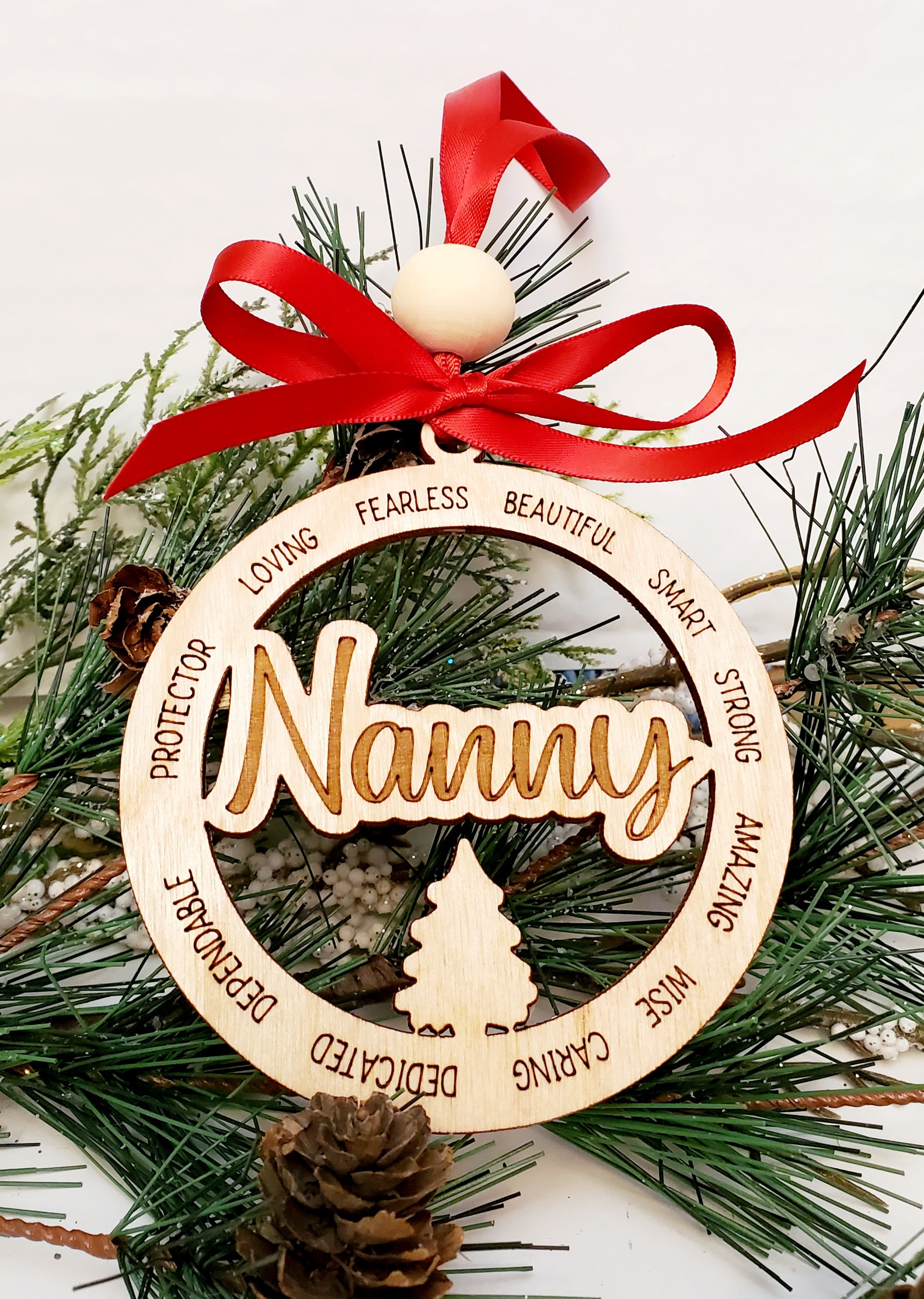 Variety of Grandma names ornaments- engraved with all of the loving attributes that they are