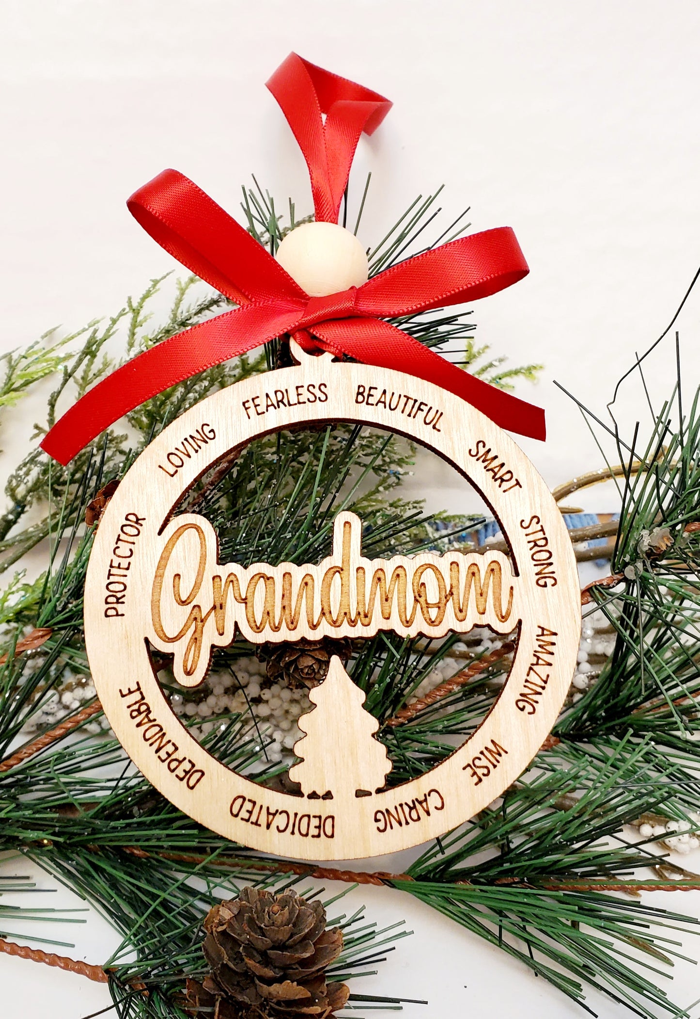 Variety of Grandma names ornaments- engraved with all of the loving attributes that they are