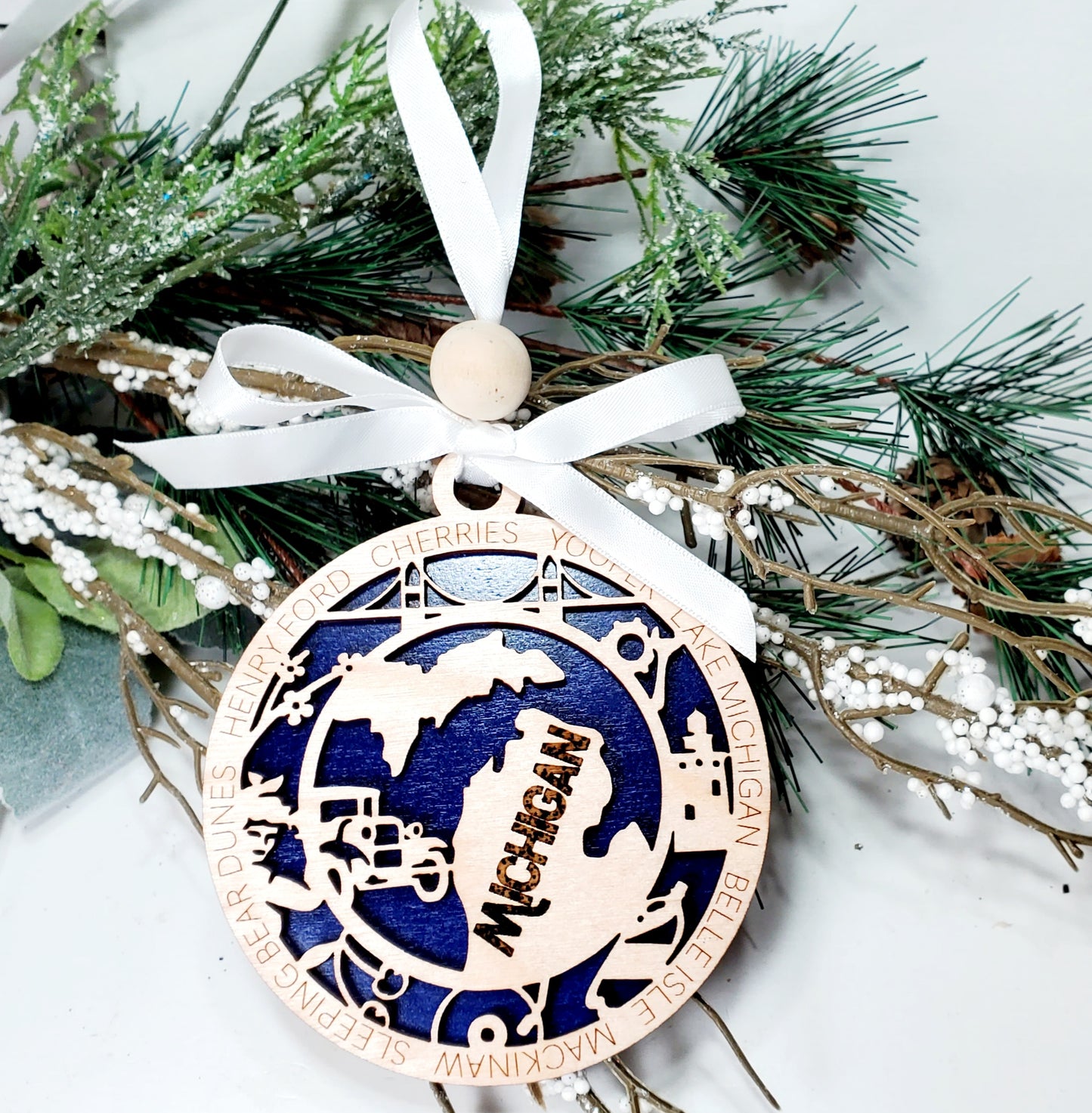 Michigan ornament - small representation of what makes this state great & unique.