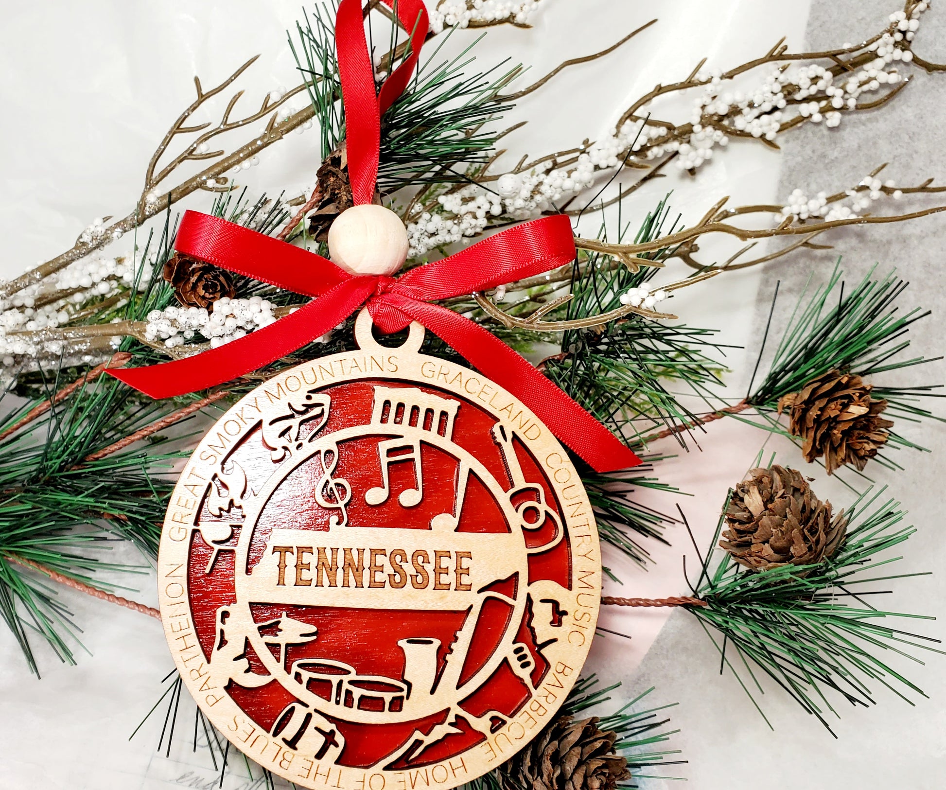 Tennessee ornament - small representation of what makes this state great & unique.