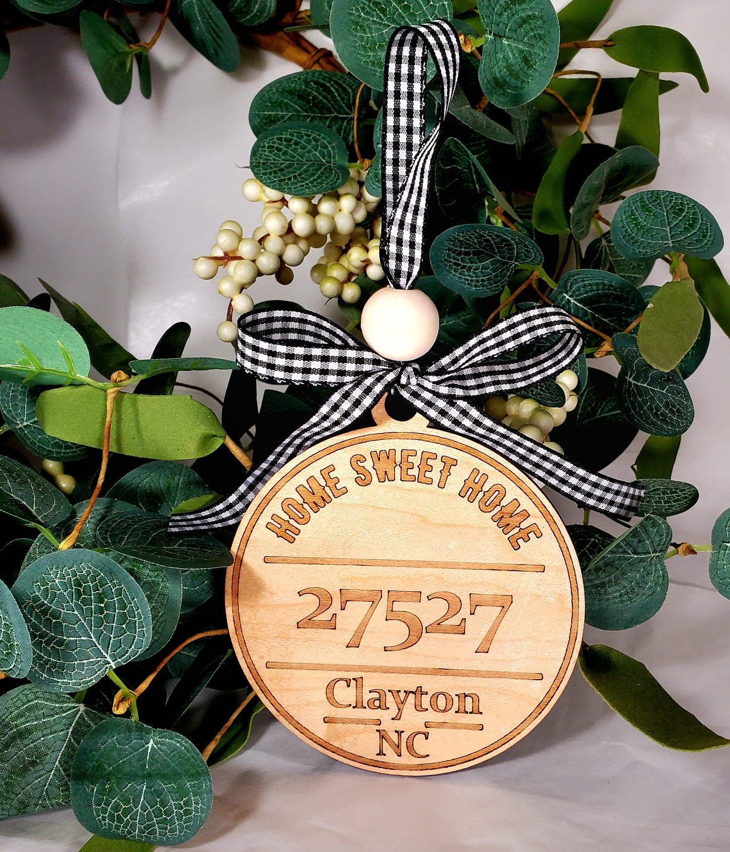 Home Sweet Home Custom Zip Code ornaments - you provide zip code, town & state - engraved - Very Personalized!