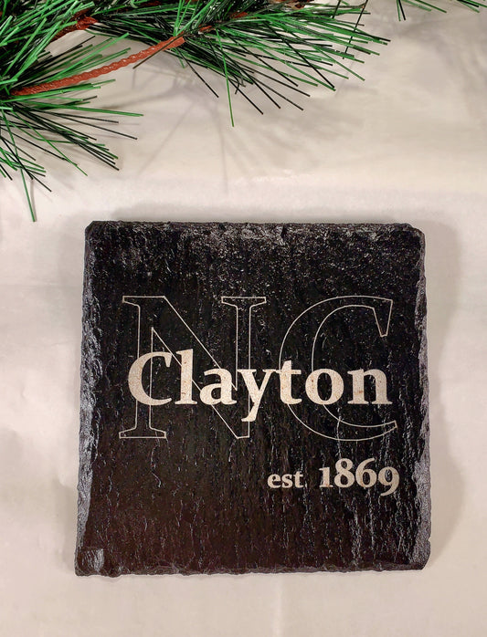 Engraved Slate Coaster - customizable with city, state, names, logos, etc