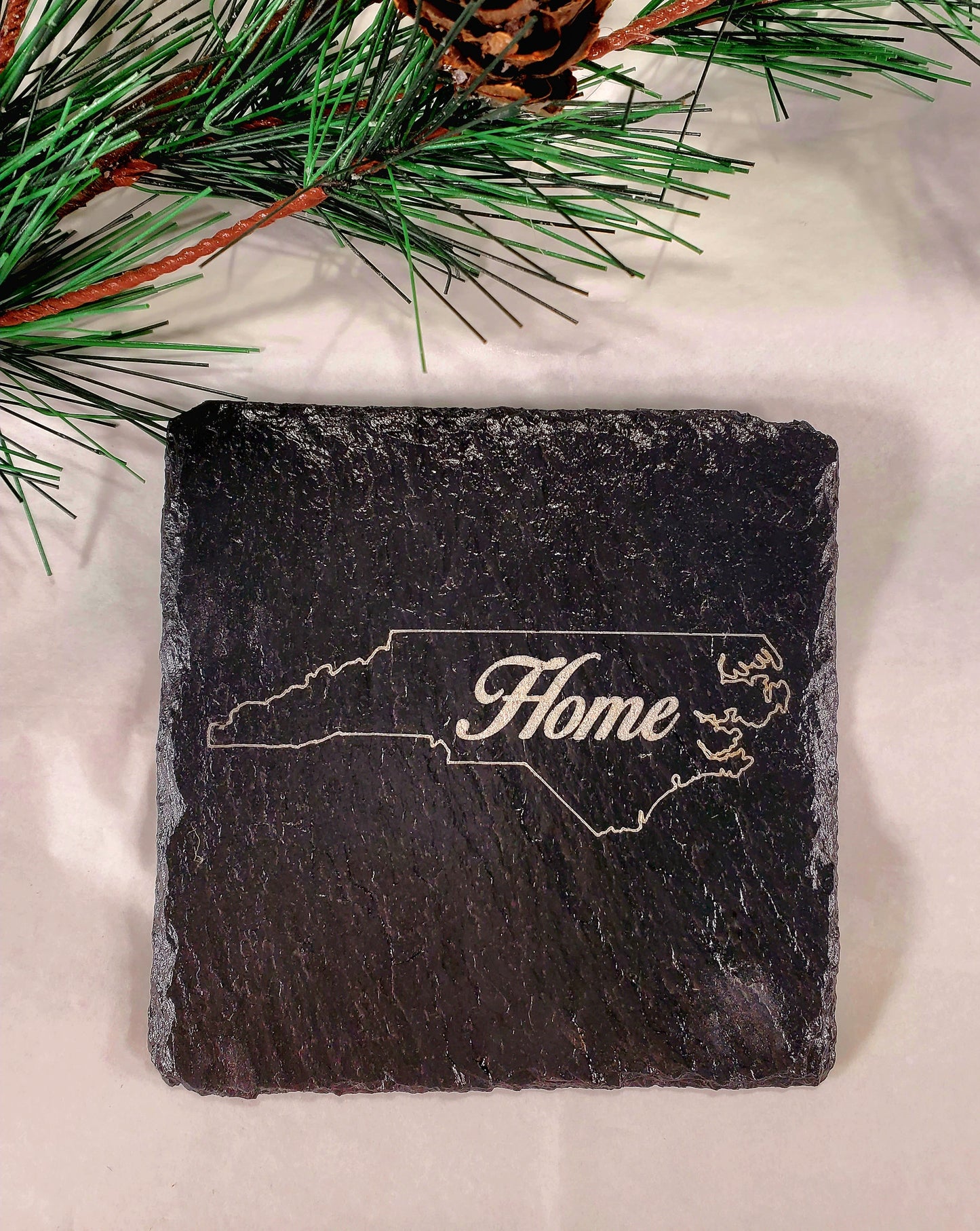 Engraved Slate Coaster - customizable with city, state, names, logos, etc