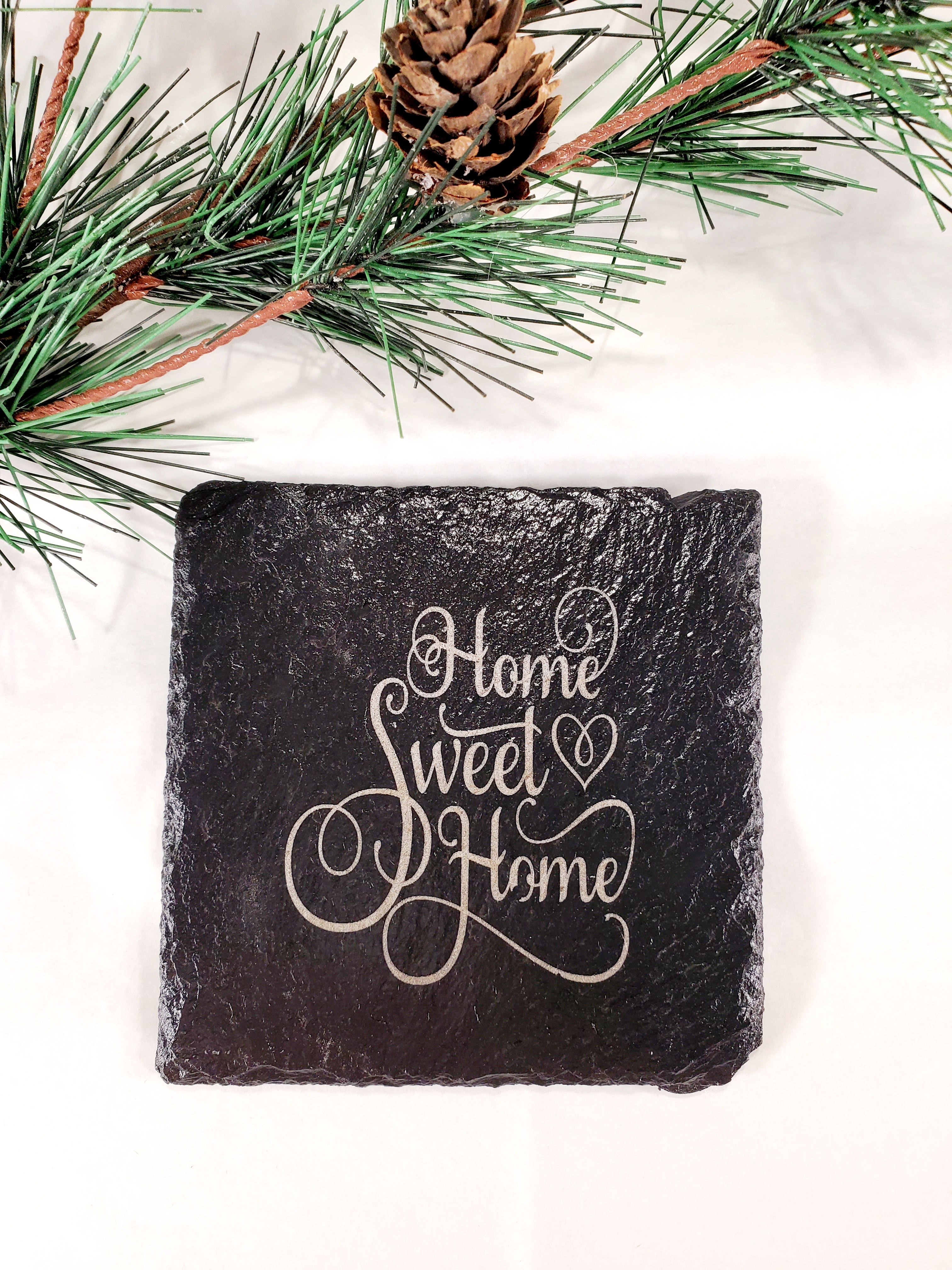 Engraved Slate Coaster - customizable with city, state, names, logos, etc