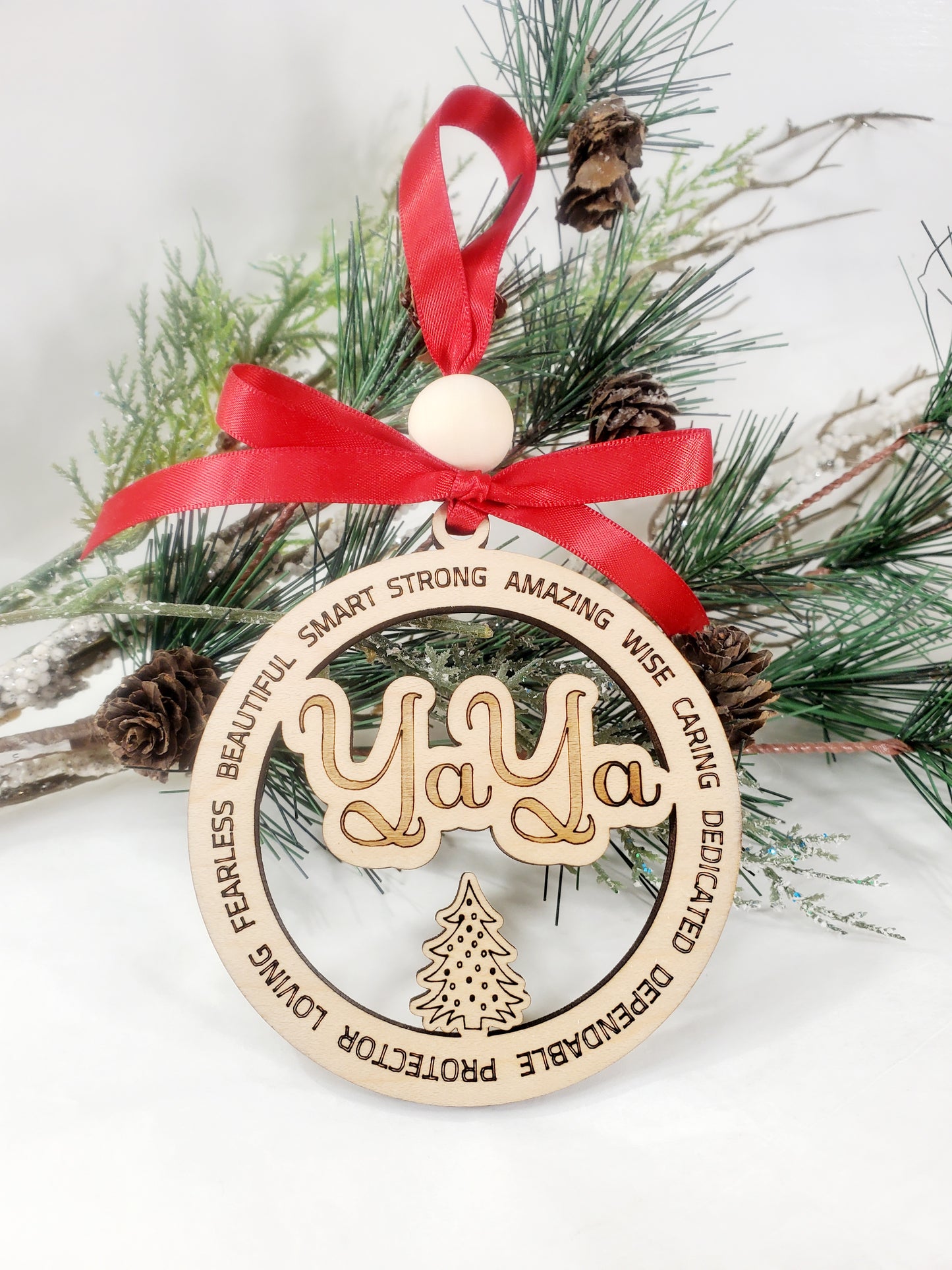 Variety of Grandma names ornaments- engraved with all of the loving attributes that they are