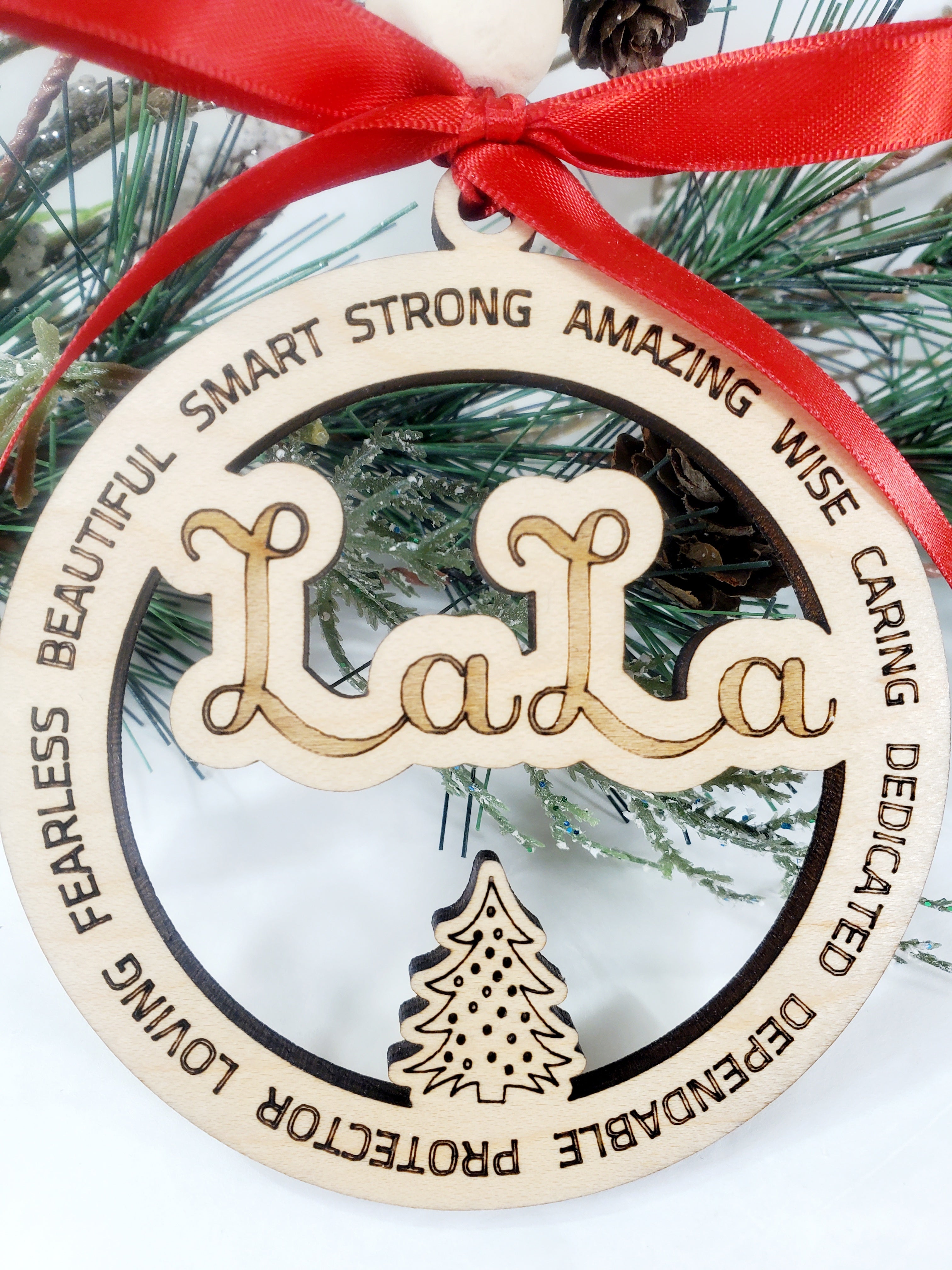 Variety of Grandma names ornaments- engraved with all of the loving attributes that they are