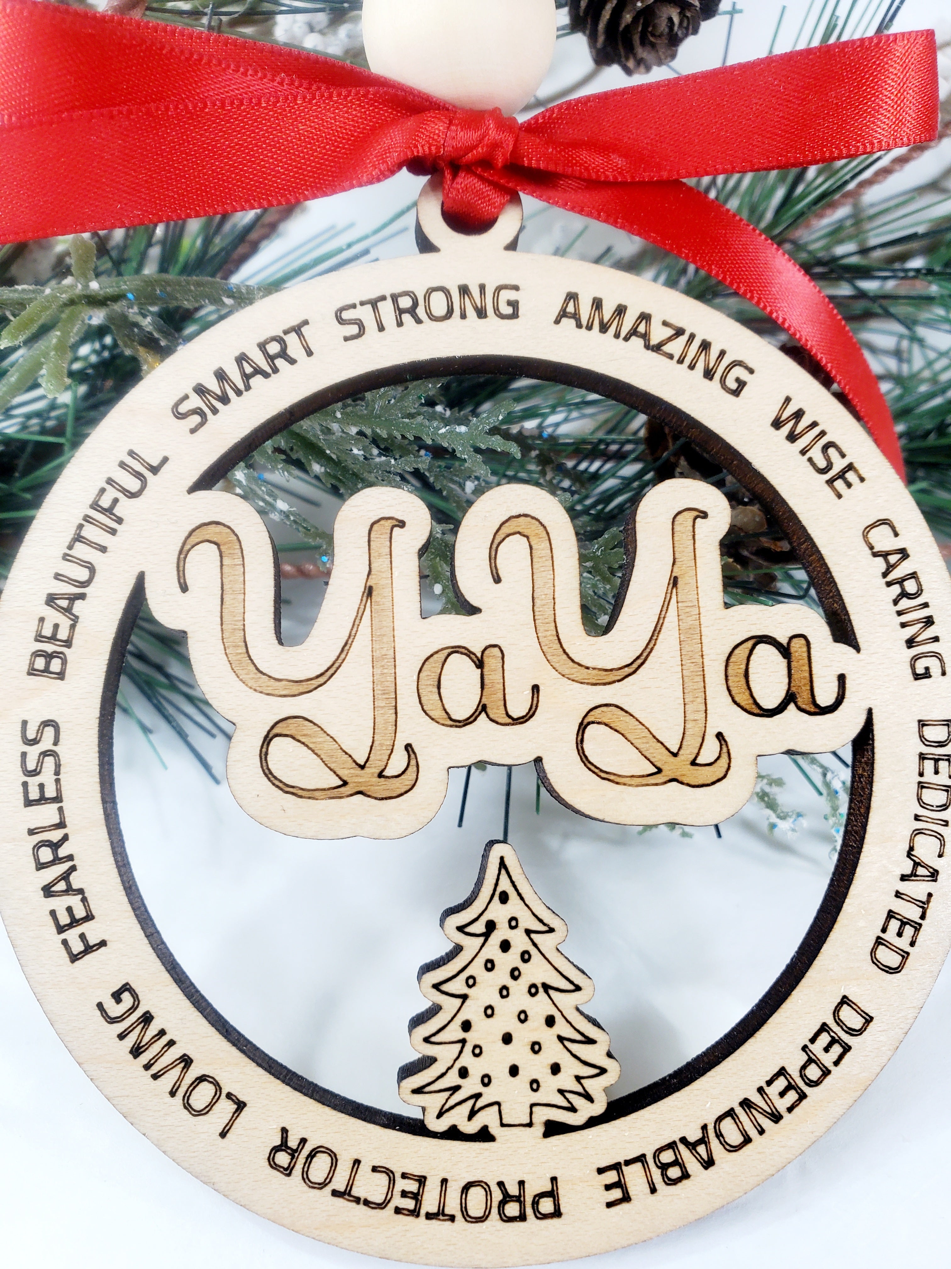 Variety of Grandma names ornaments- engraved with all of the loving attributes that they are