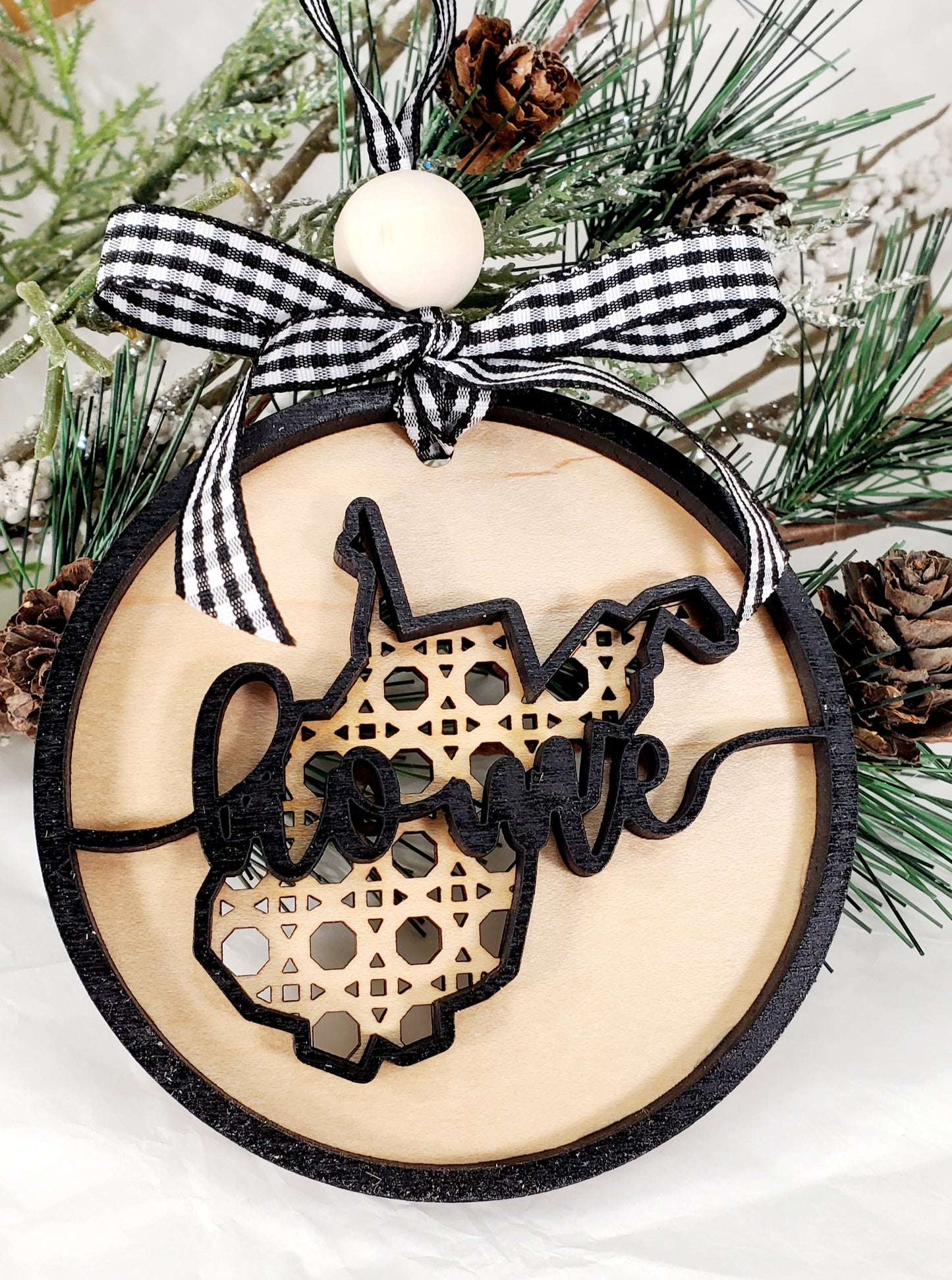 South Carolina BoHo Christmas ornament, 50 states available Christmas ornament, BoHo home decor, Unique state gift, unique state souvenirs -All 50 states available