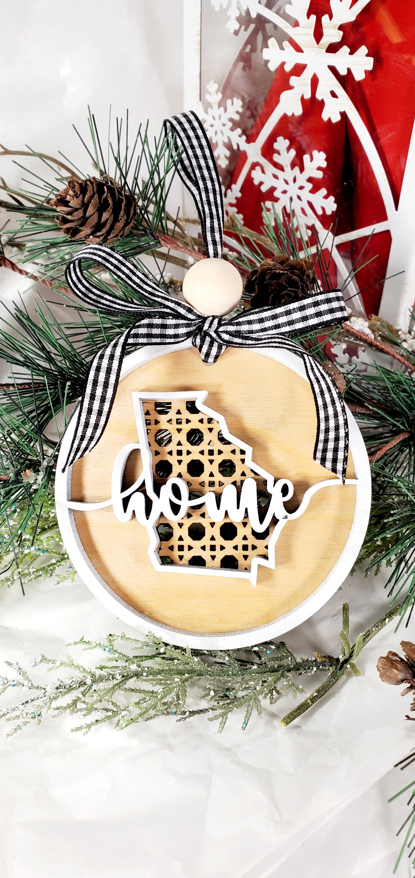 South Carolina BoHo Christmas ornament, 50 states available Christmas ornament, BoHo home decor, Unique state gift, unique state souvenirs -All 50 states available