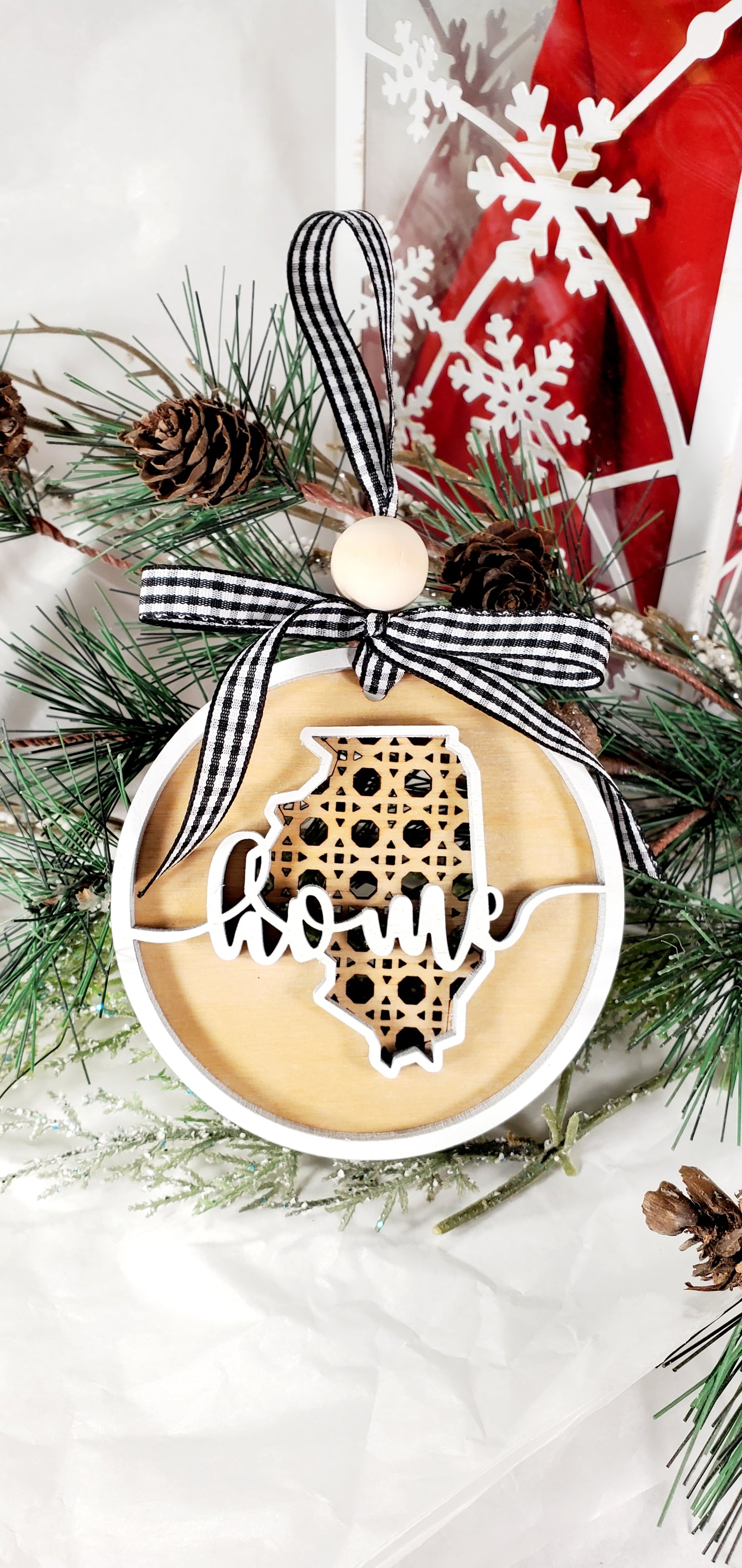 South Carolina BoHo Christmas ornament, 50 states available Christmas ornament, BoHo home decor, Unique state gift, unique state souvenirs -All 50 states available