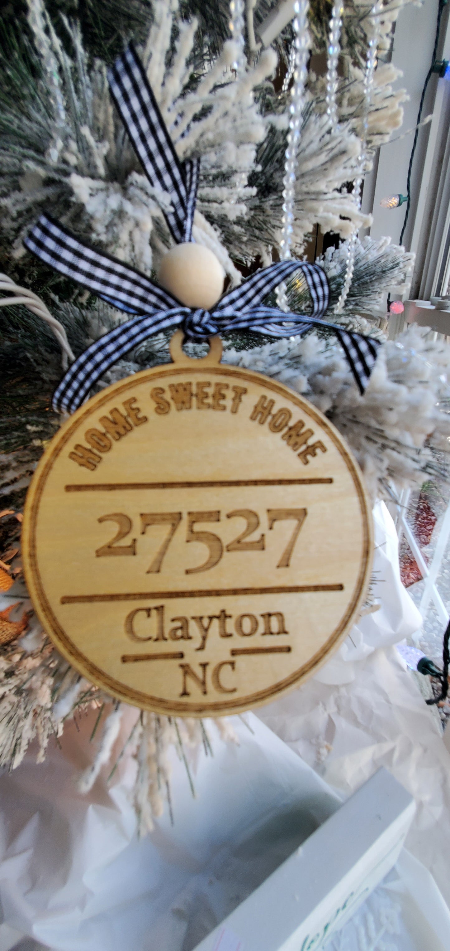 Home Sweet Home Custom Zip Code ornaments - you provide zip code, town & state - engraved - Very Personalized!