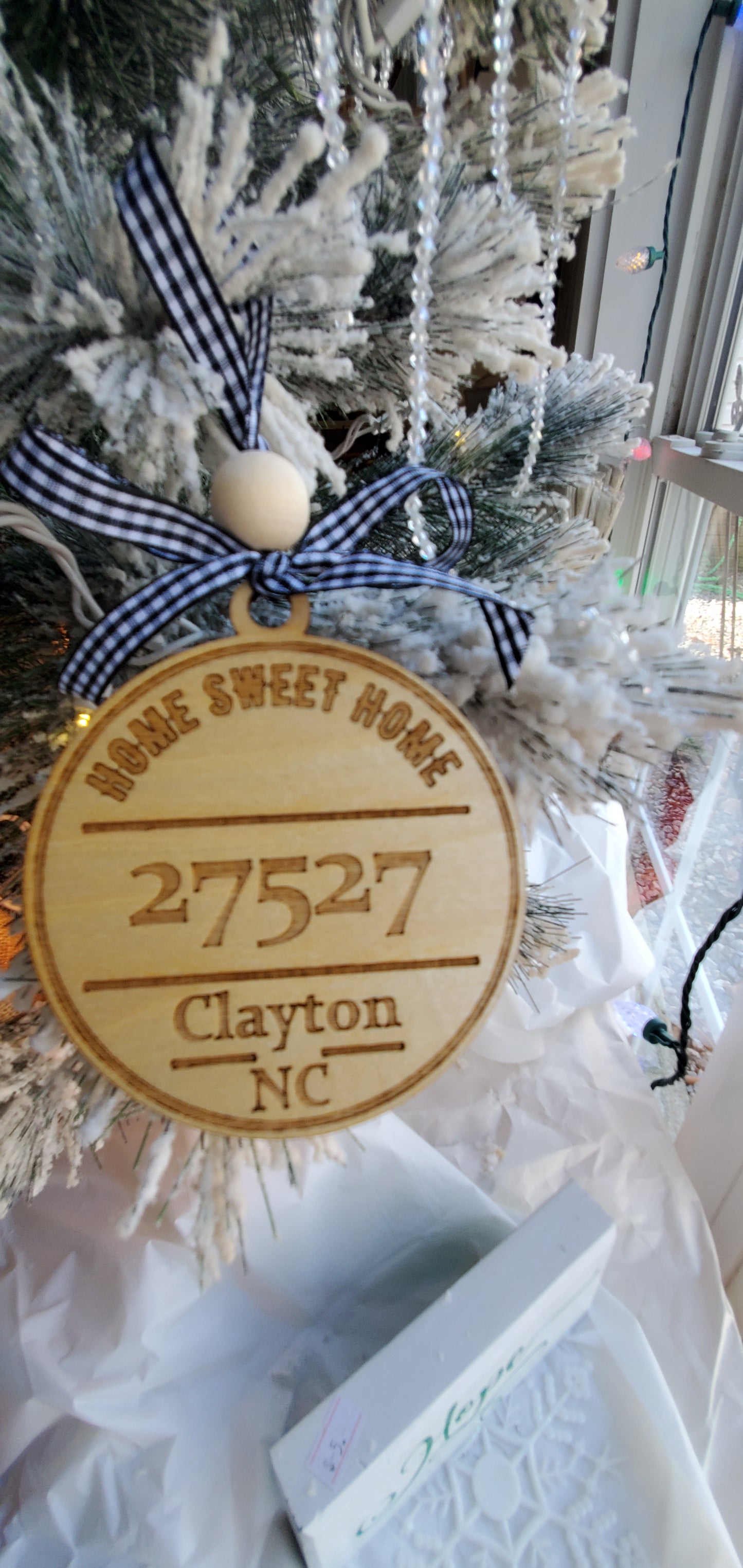 Home Sweet Home Custom Zip Code ornaments - you provide zip code, town & state - engraved - Very Personalized!