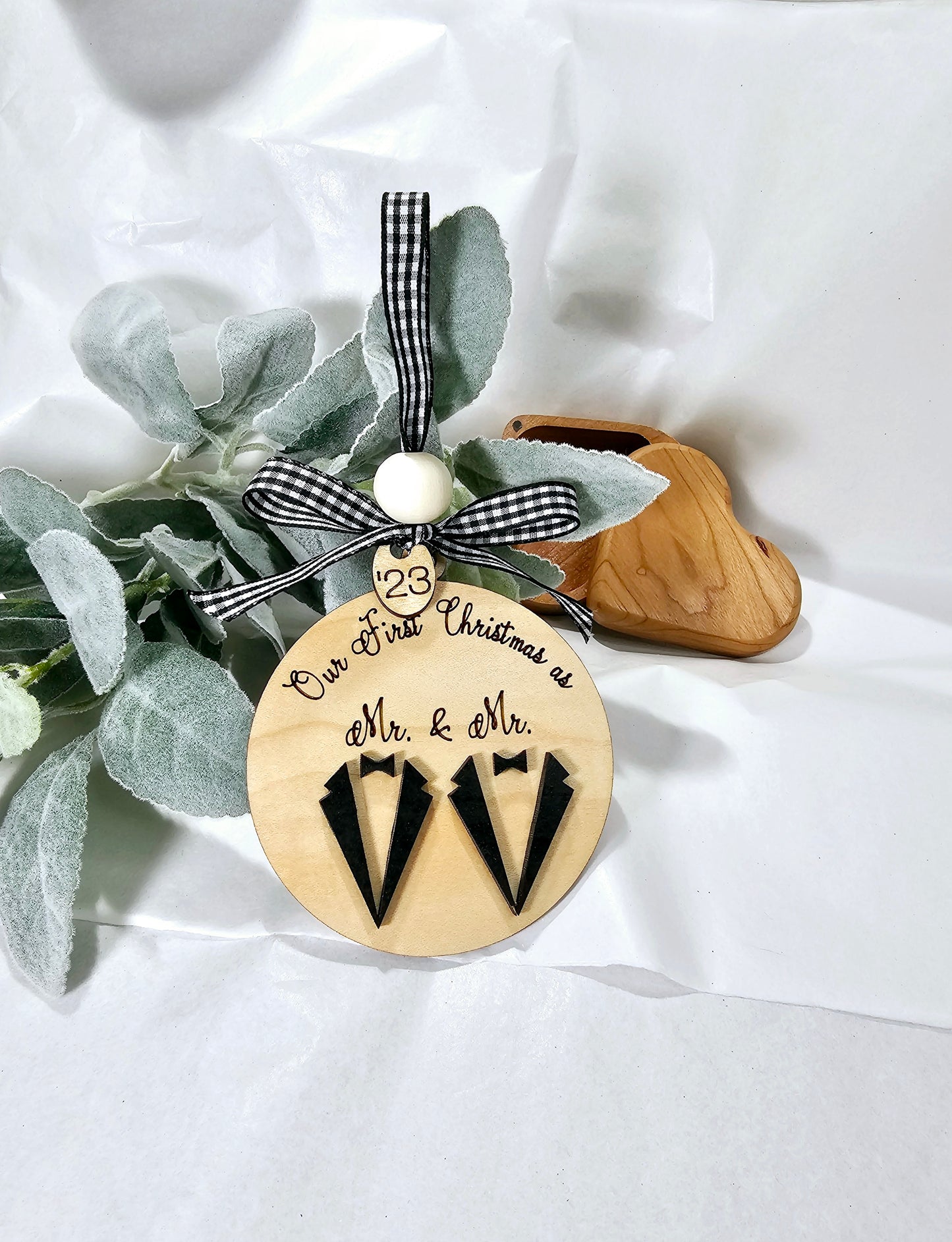 Newlywed Christmas Ornament, Wedding Ornament, Mr and Mr. Ornament, First Wedding Ornament, Newlywed Christmas Gift, Couples Wedding Gift