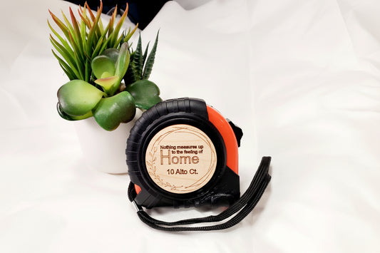 Custom engraved measuring tape 25 feet with personalized message, perfect realtor or Father's Day gift
