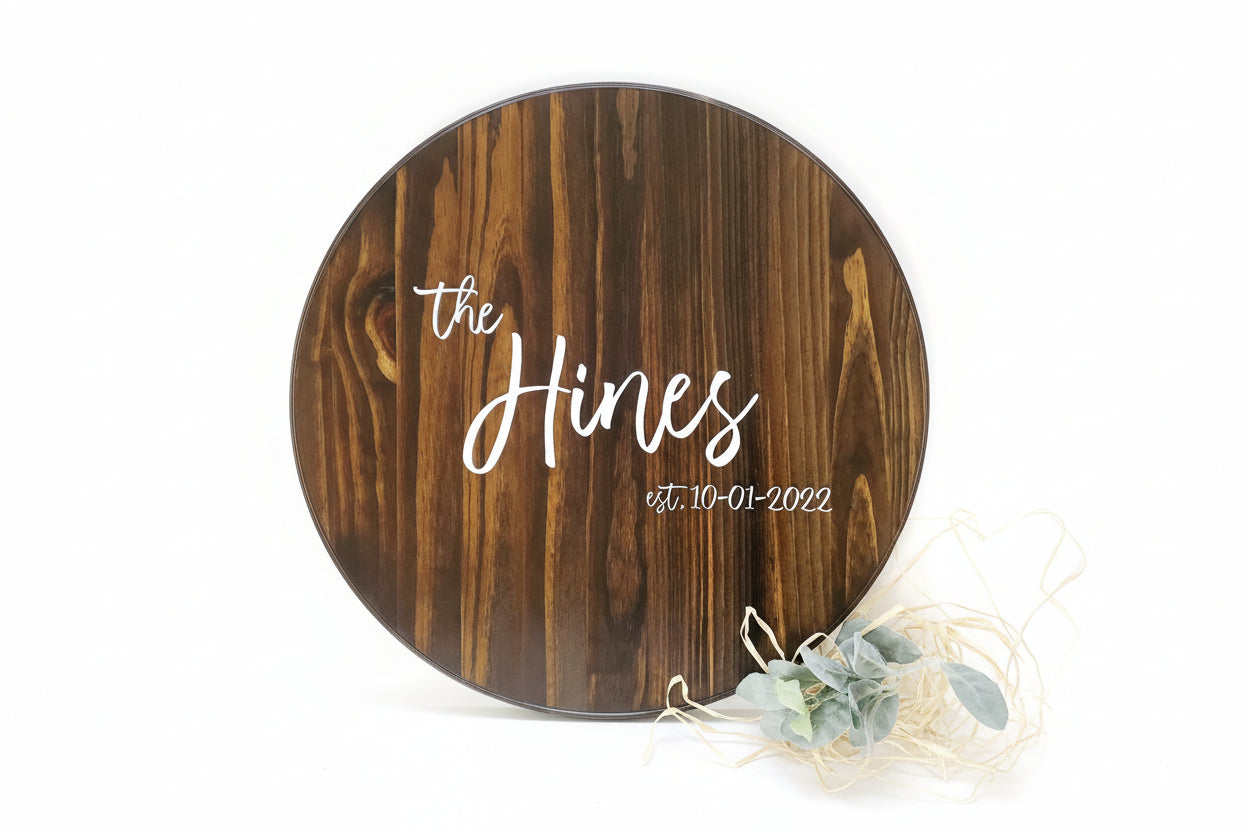 Handcrafted wood wedding guest sign board with wire hanger, timeless home decor from wedding day
