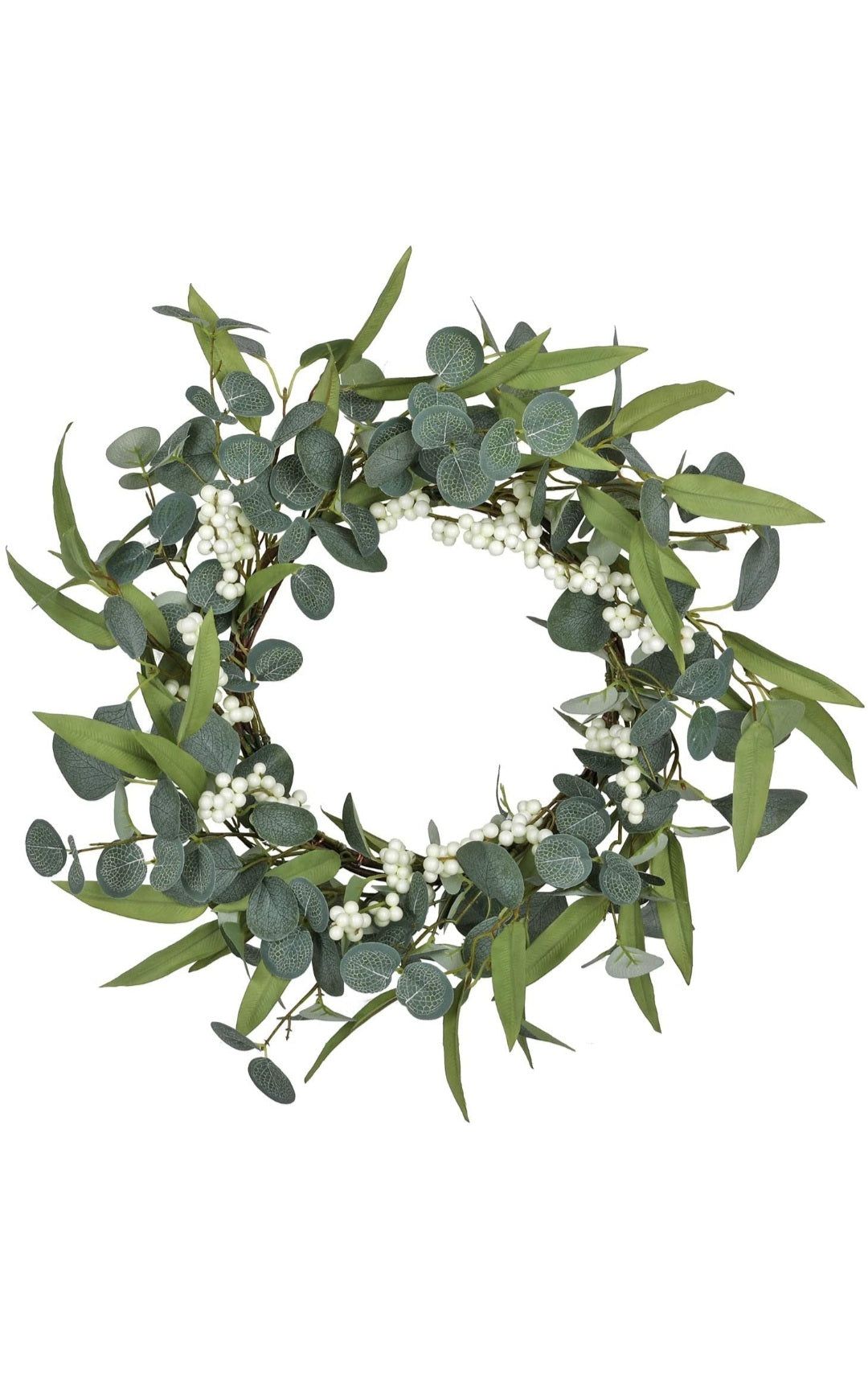 olive, eucalyptus & white berries wreath - year round