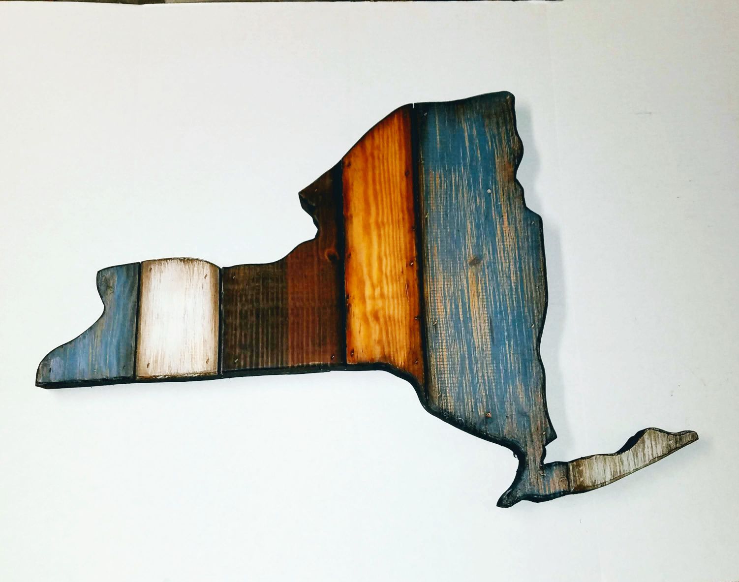 New York state wall hanging solid wood